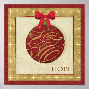 Pôster Decorações do Natal Vermelho