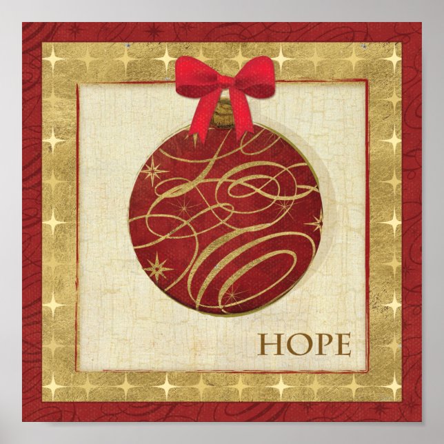 Pôster Decorações do Natal Vermelho (Frente)