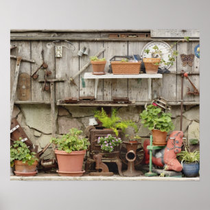 Pôster Decorações em cerca de madeira, Ilha Catalina,