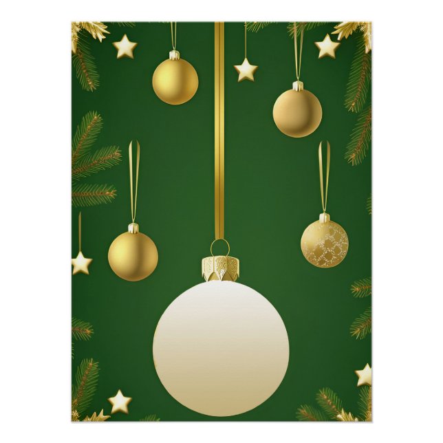 Pôster Decorações Festivas de Natal (Frente)