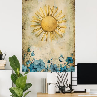 Poster décoration murale de type Sunburst.  