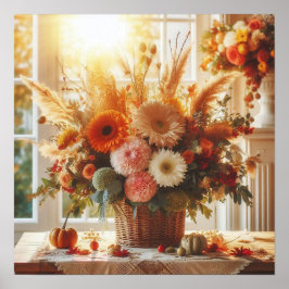 Poster decorativa das flores suaves