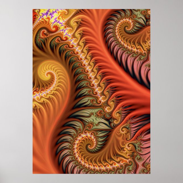 Poster Decorative fractal spirals (Frente)