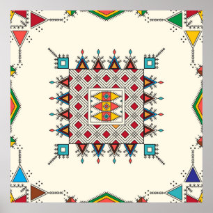 Poster Decorative geometric repeating pattern inspired by