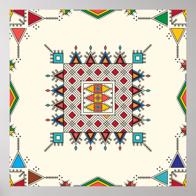 Poster Decorative geometric repeating pattern inspired by (Frente)