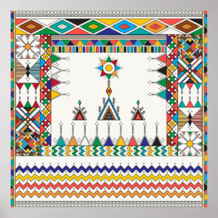 Poster Decorative geometric repeating pattern inspired by