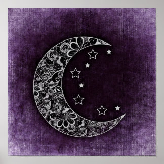 Poster Decorative Moon and Stars