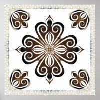Decorative pattern of brown baroque motif with Flo