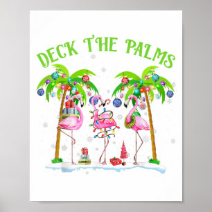 Poster Decore As Palmeiras Flamingo Luzes Tropicais De Na