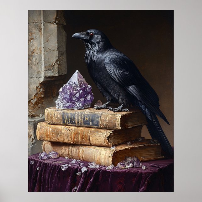 Poster Decoupage Corvo e Âmbar Gótico (Frente)