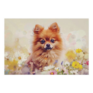 Pôster Decoupage de Flores Selvagens Primavera da Pomerân