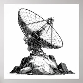 Poster Decoupage Template: 1960s Asteroid Antenna