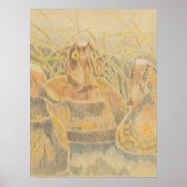 Poster Decoys de Pato de Madeira em Pond