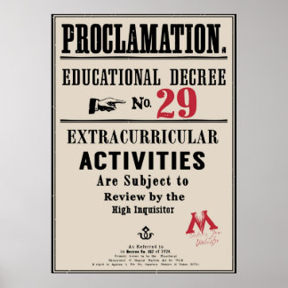 Poster Decreto educativo n.o 29 de proclamação