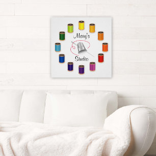 Pôster Dedal, agulha e linhas Sewing