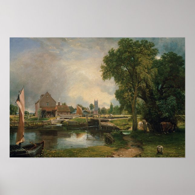 Poster Dedham Lock and Mill, 1820 (Frente)
