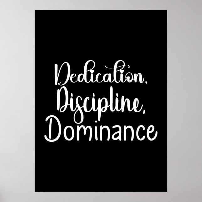 Poster Dedicação, Disciplina - Hustle, Gym, Sucesso (Frente)