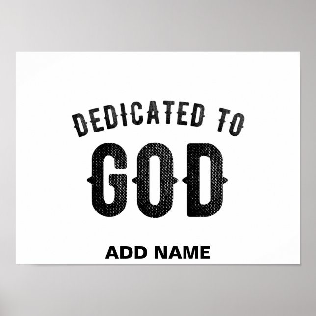 POSTER DEDICATED TO GOD COOL CUSTOMIZABLE BLACK TEXT (Frente)