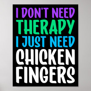 Poster Dedos de Frango Eu Amo Dedos de Frango Engraçado