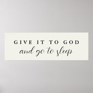 Poster Deem a Deus e vão dormir no quarto cristão