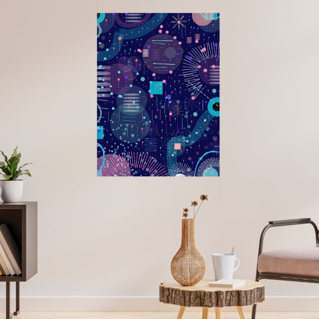 Poster Deep Blue Dreams Abstract Art (Sala de Estar 3)