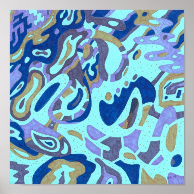 Pôster "Deep is the Ocean" - Abstrato original 12x12 (Frente)