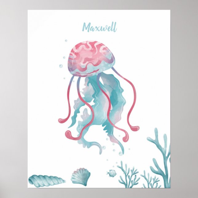 Poster Deep Jellyfish Love Personalizável (Frente)