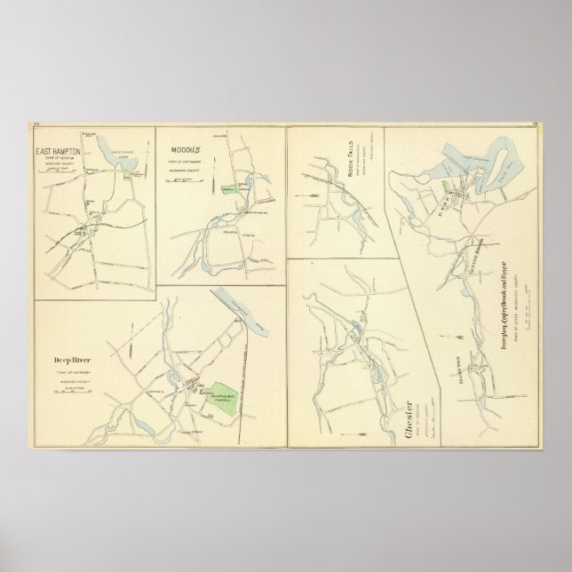 Pôster Deep River, Ivoryton, Center Brook, Essex (Frente)