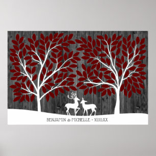Poster Deer - 200 Signature Guest Book Alternative