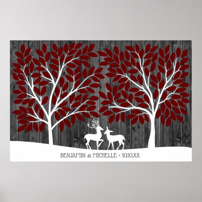 Poster Deer - 200 Signature Guest Book Alternative (Frente)