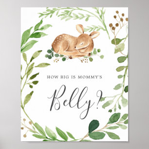 Poster Deer Chá de fraldas adivinha quão grande é a Mamãe