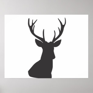Poster Deer Deer Silhouette Animal Selvagem Postca