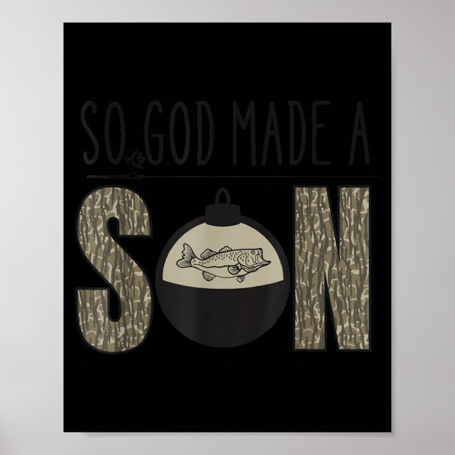 Poster Deer Duck Fish Hunting Season Christian Son Kids B (Frente)