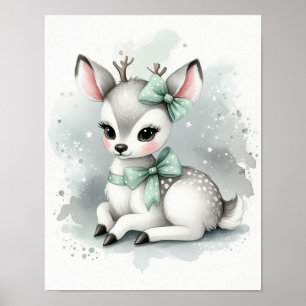 Poster Deer Forest Nursery Wall Art