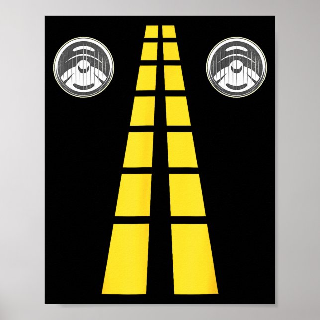 Poster Deer Headlights With Road Markings Couples Costume (Frente)