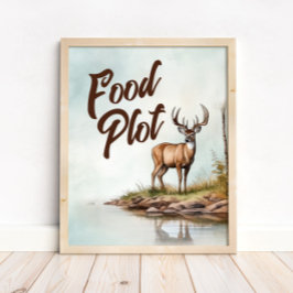 Poster Deer Hunting Birthday Food Plot Table Sign