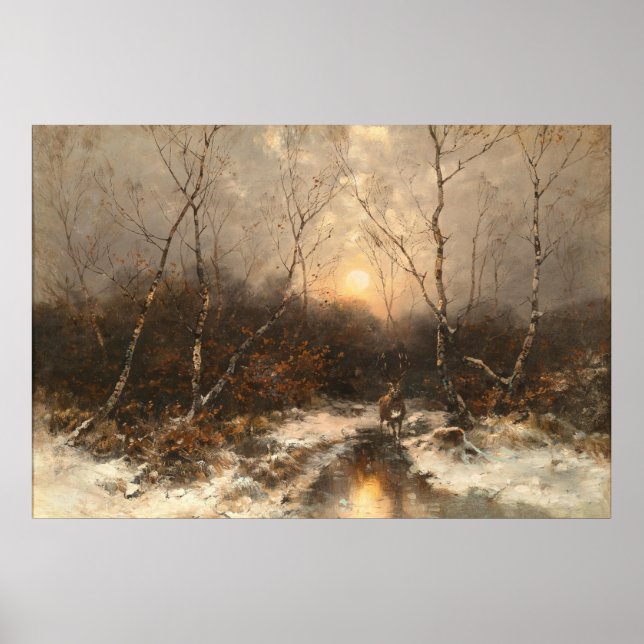 Poster Deer in a Forest - Désiré Thomassin (Frente)