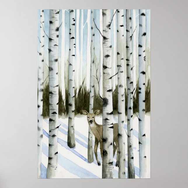 Poster Deer in Snowfall (Frente)