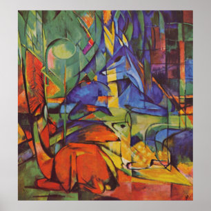 Poster Deer in the Forest Franz Marc