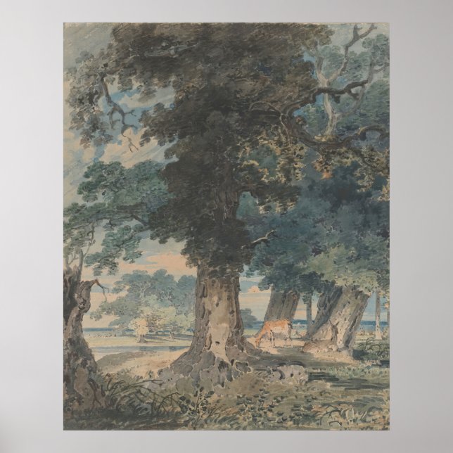 Poster Deer in Windsor Forest (1793-1794) Thomas Girtin (Frente)