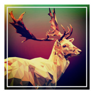 Pôster Deer Polygon Design
