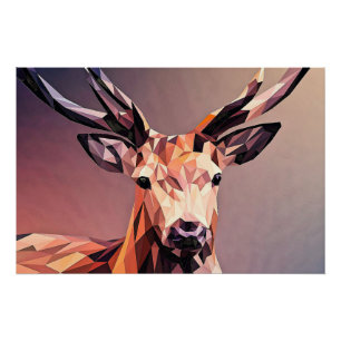 Pôster Deer Small Poly Art Design