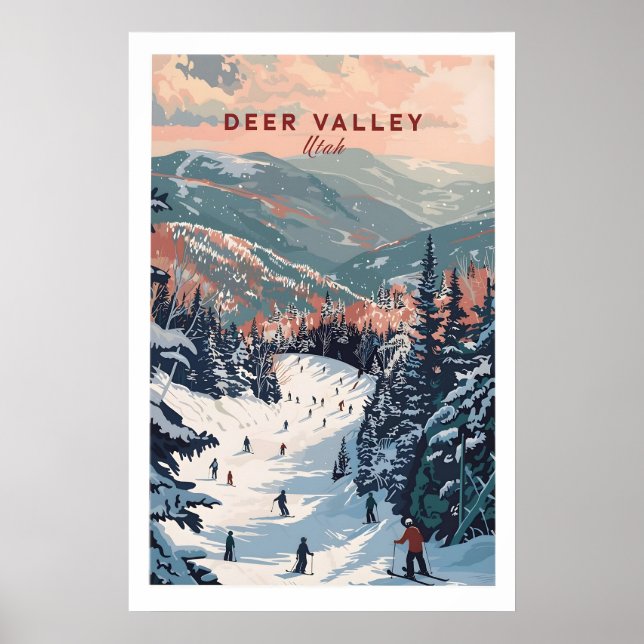 Poster Deer Valley Ski Print - Utah 1 (Frente)