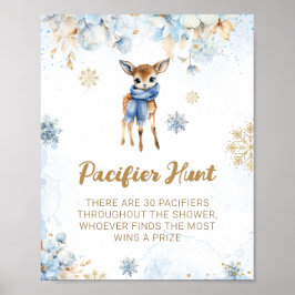 Poster "Deer Winter Baby Boy Chá Pacifier Game"