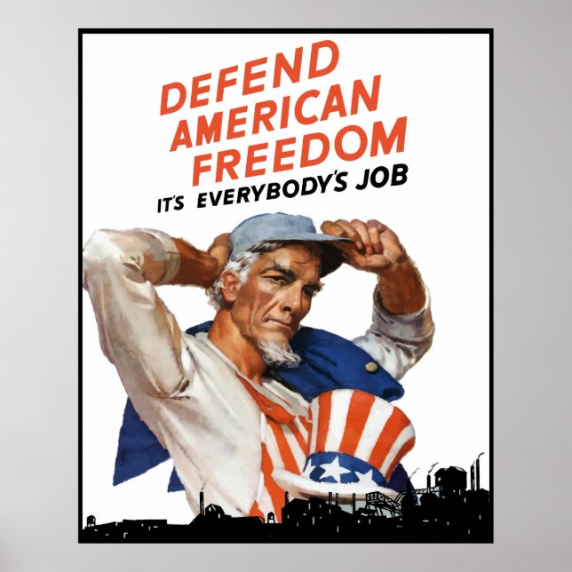 Poster Defend American Freedom -- Border (Frente)