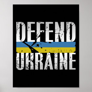 Poster Defenda a Ucrânia Apoie a Defesa Exército da Ucrân
