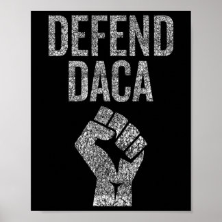 Poster Defenda Daca Com Resistir Punho Gráfico Desgastado