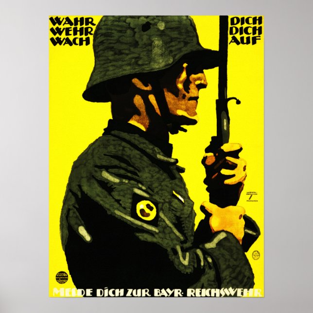 Poster Defenda-Se! Proteja-se! Acordar! Alemão (Frente)