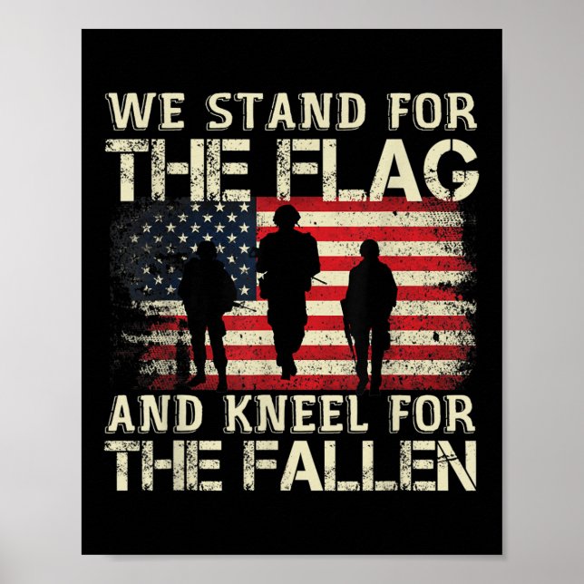 Poster Defendemos A Bandeira E O Kneel Para O Queda (Frente)