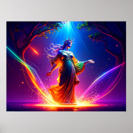 Poster Defender of Democracy Lady Liberty Warrior Goddess